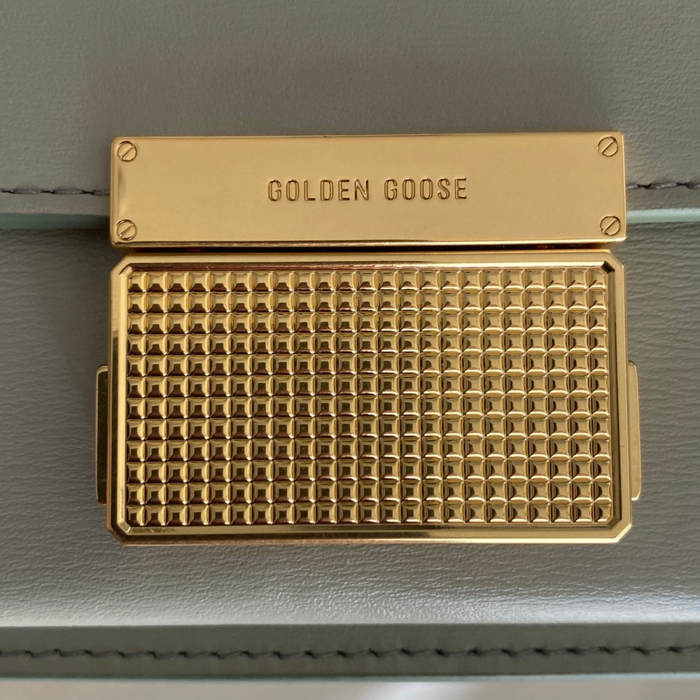 Golden Goose Mini Top-Handle Bag in Light Gray with Gold Hardware - Picture 10 of 12